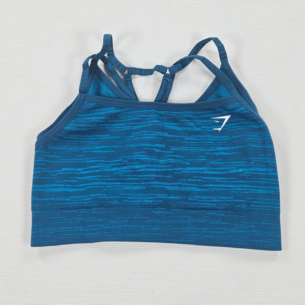 Gymshark Adapt Marl Seamless Sports Bra in Atlantic Shark Blue Size Small